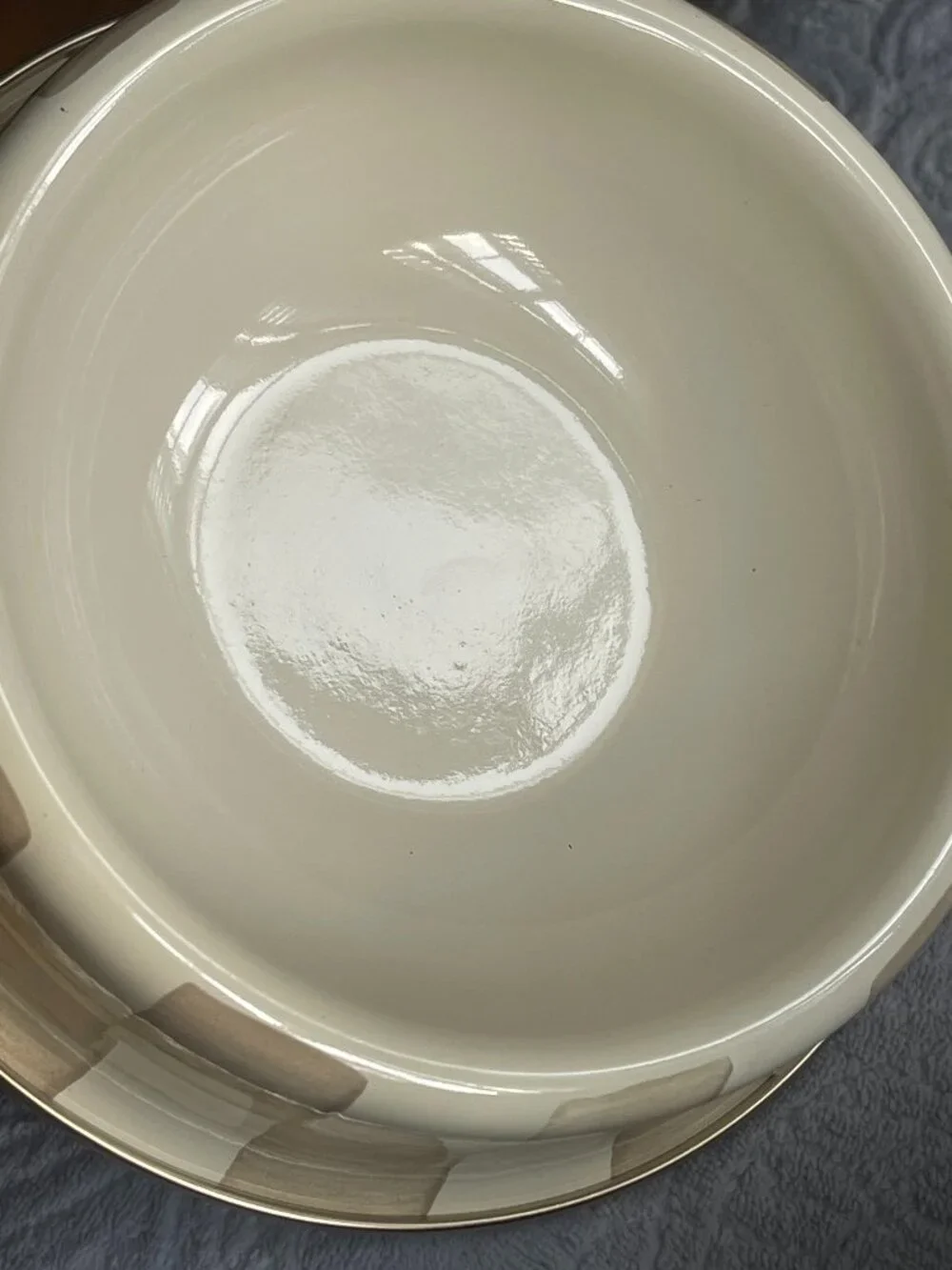 MacKenzie-Childs Mocha Check Small Pet Dish – Enamel Dog Cat Bowl-NWT